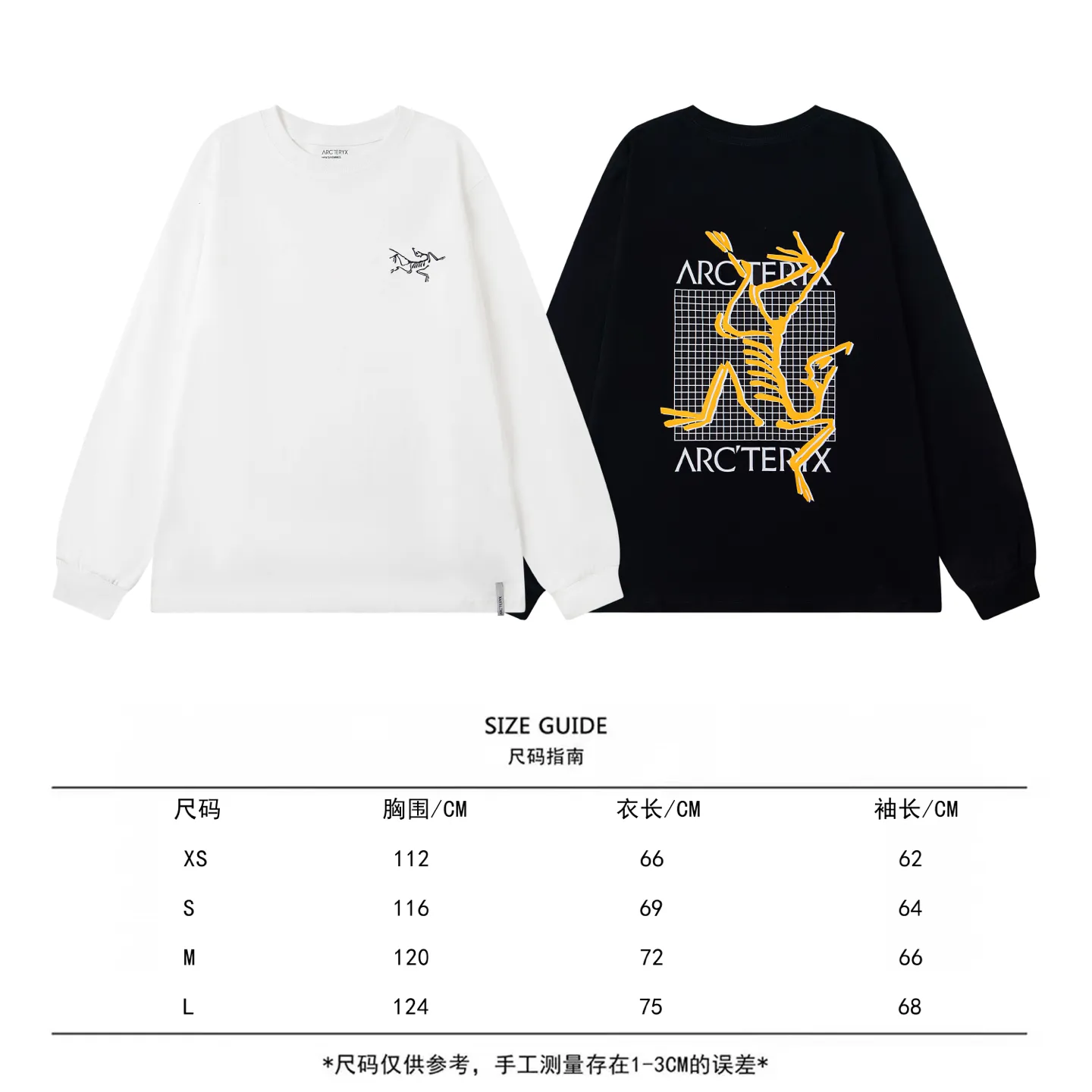 ARC'TERYX 25 Same Style ： ：White Black SIZE：XS-L